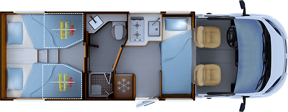 Inredningsvariant för natten RAPIDO C66